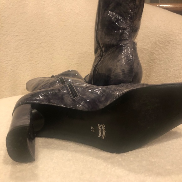 Women’s French made patent leather boot modelled denim colouring size 41 - Picture 5 of 5